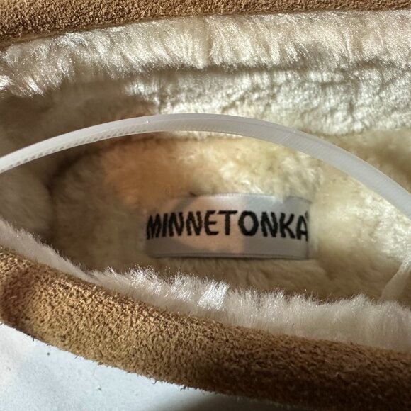 NEW MINNETONKA sheepskin lined hard sole slippers INDOOR?OUTDOOR size 10 - Picture 5 of 5
